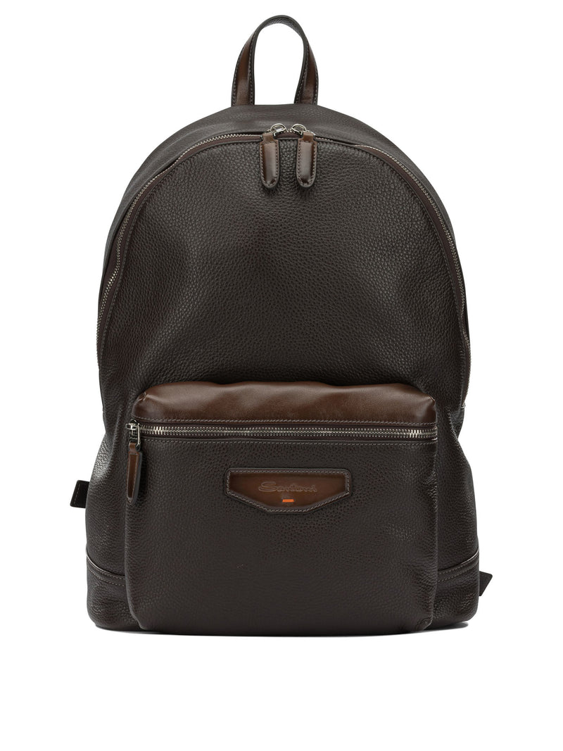 Santoni Santoni Casual Leather Backpack - World Class Fashion
