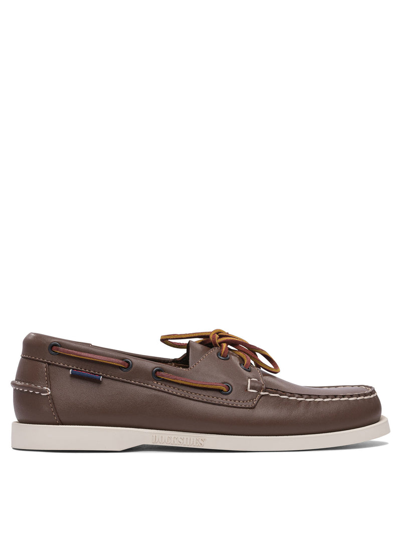 Sebago Mocasines Sebago Dockside Portland con cordones Marrón - World Class Fashion