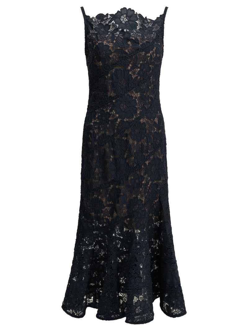 Self-portrait Self-portrait Lace Midi Dress Navy Women - World Class Fashion