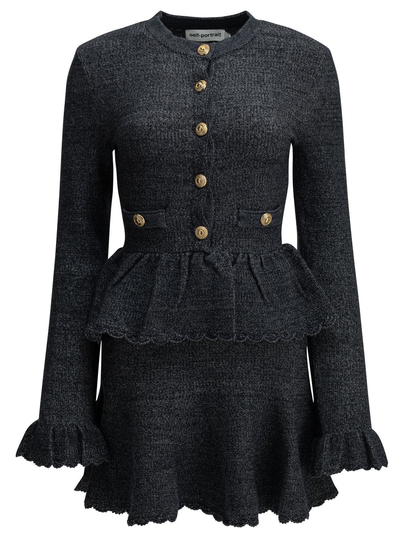 Self-portrait Self-portrait Short Knit Dress Navy Women - World Class Fashion