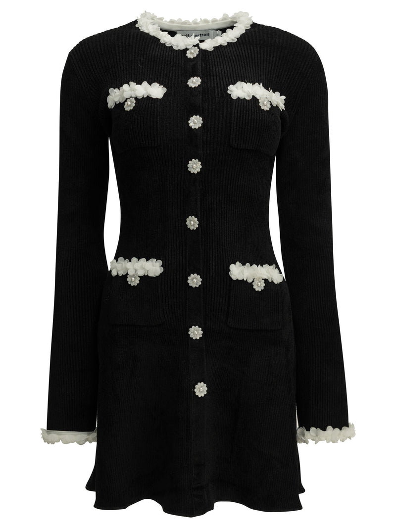 Self-portrait Self-portrait Short Flared Dress Black - World Class Fashion