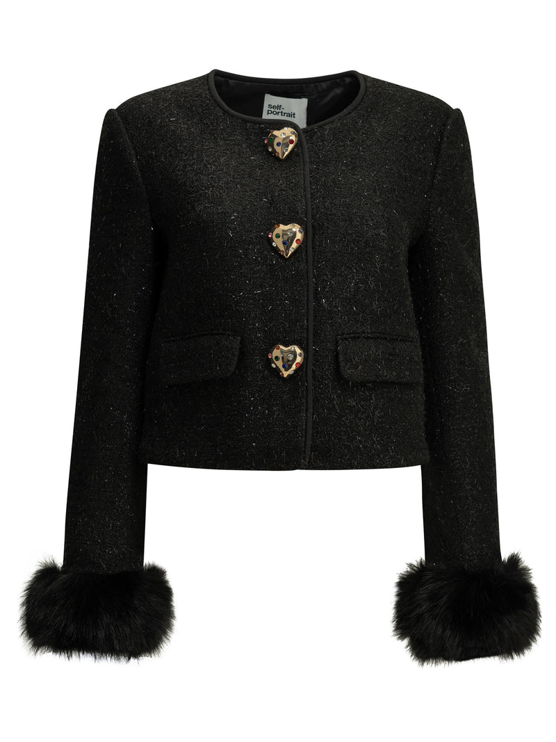 Self-portrait Self-portrait Bouclé Blazer Black Women - World Class Fashion