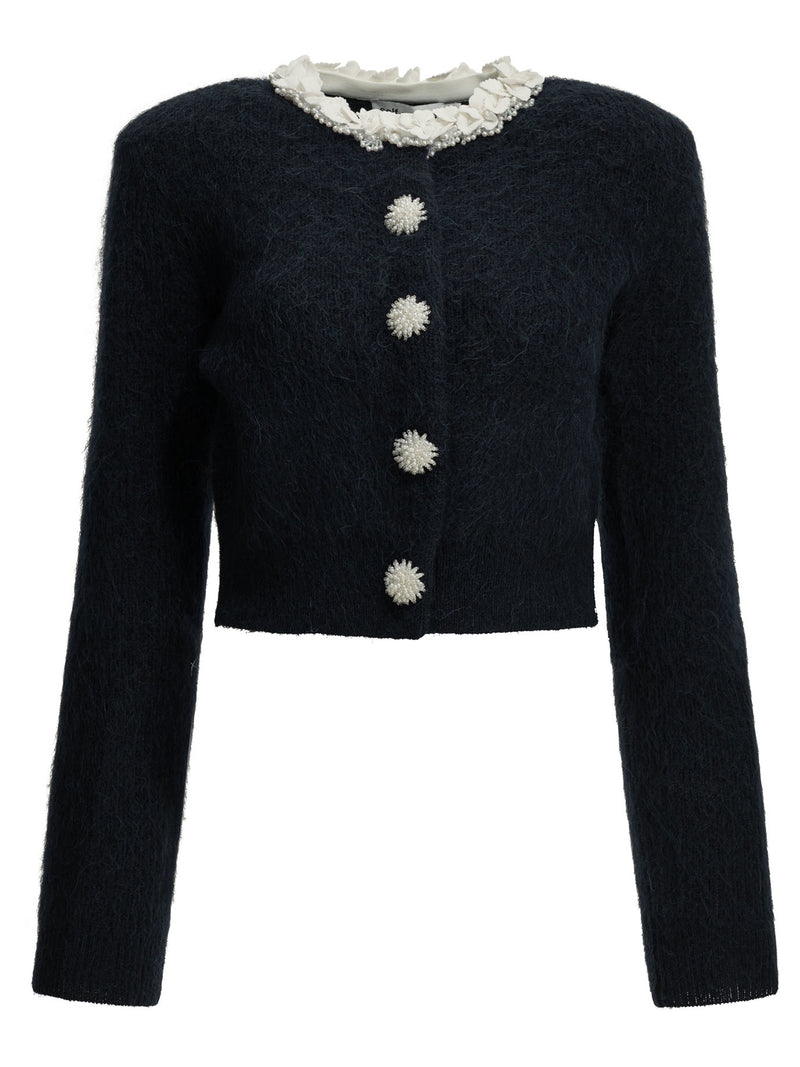 Self-portrait Self-portrait Embellished Cardigan Navy Women - World Class Fashion