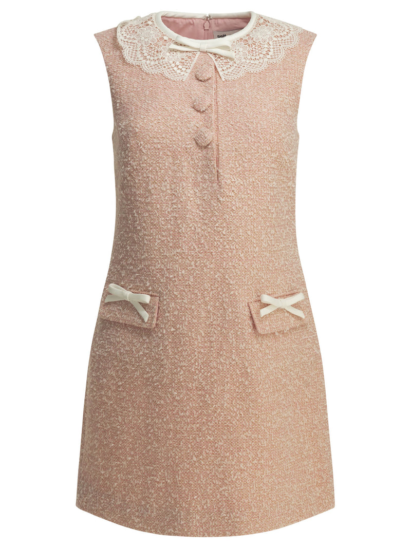 Self-portrait Self-portrait Short Bouclé Dress Pink Women - World Class Fashion