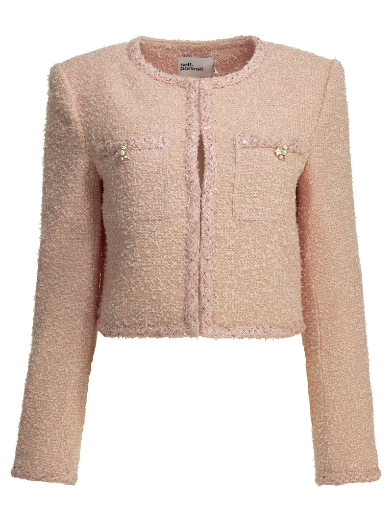 Self-portrait Self-portrait Bouclé Blazer Pink Women - World Class Fashion