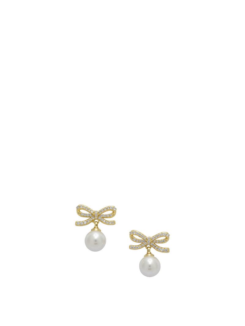 Self-portrait Self-portrait Pearl and Crystal Earrings Gold - World Class Fashion