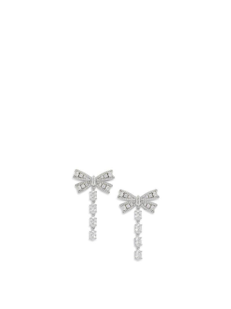Self-portrait Self-portrait Dangling Earrings With Crystals Silver - World Class Fashion