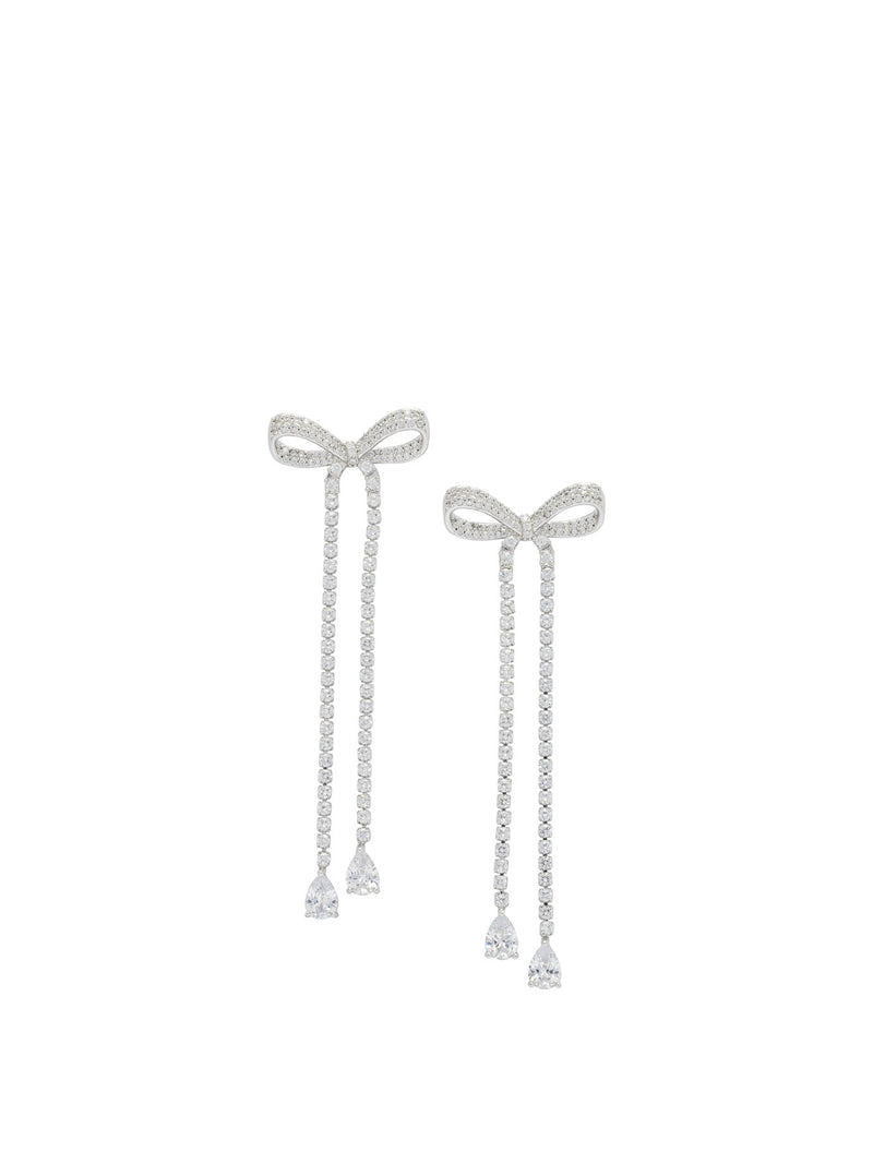 Self-portrait Self-portrait Dangling Earrings With Crystals Silver - World Class Fashion