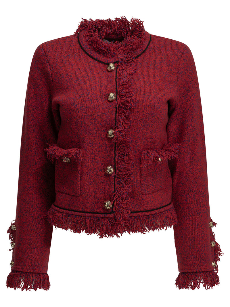 Self-portrait Self-portrait Fringed Blazer Red Women - World Class Fashion