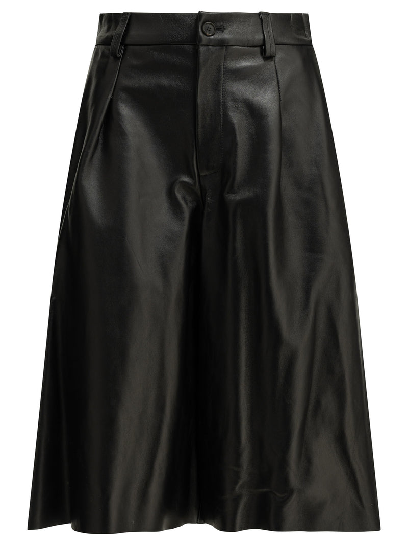 Semper Semper Formal Leather Shorts Black - World Class Fashion