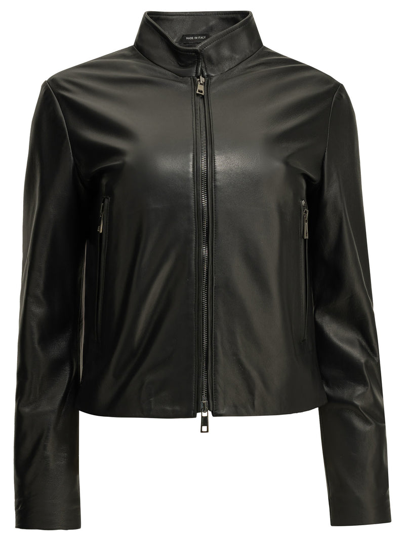 Semper Semper Leather Jacket Black Women - World Class Fashion