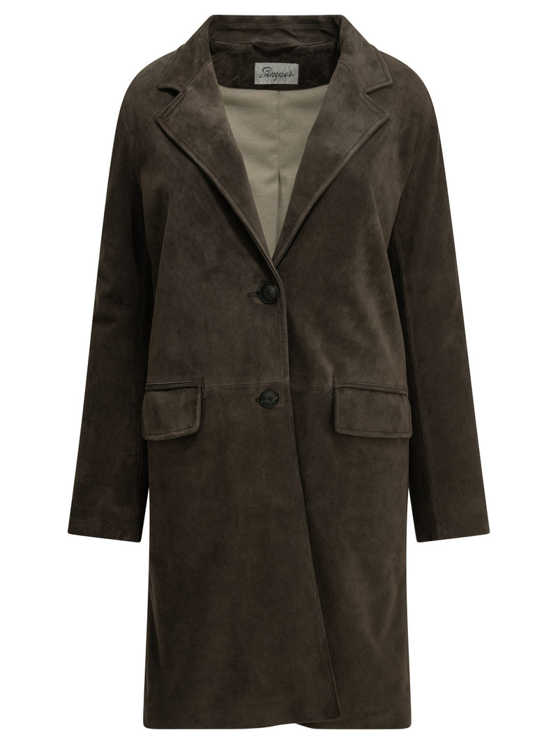 Semper Semper Padded Suede Jacket Brown Women - World Class Fashion