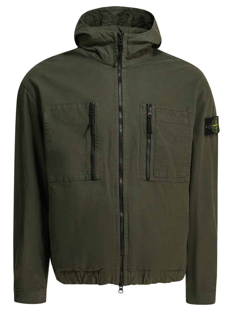Stone Island Stone Island Cotton Ripstop Overshirt Jacket Green - World Class Fashion
