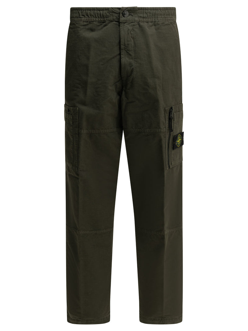 Stone Island Stone Island Organic Cotton Cargo Pants Green - World Class Fashion