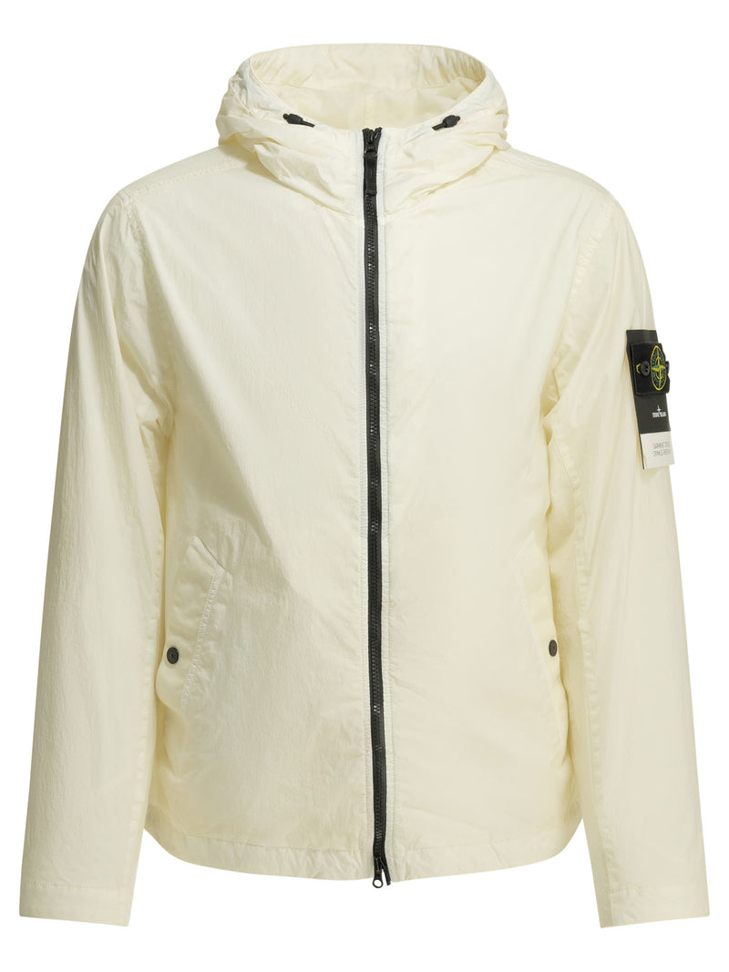 Stone Island Stone Island Crinkle Reps Ny Windbreaker Jacket White - World Class Fashion