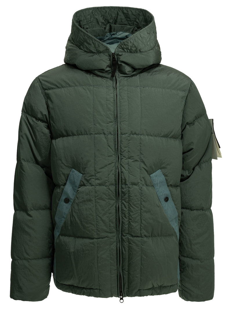 Stone Island Stone Island Nylon Metal Short Down Jacket Green - World Class Fashion