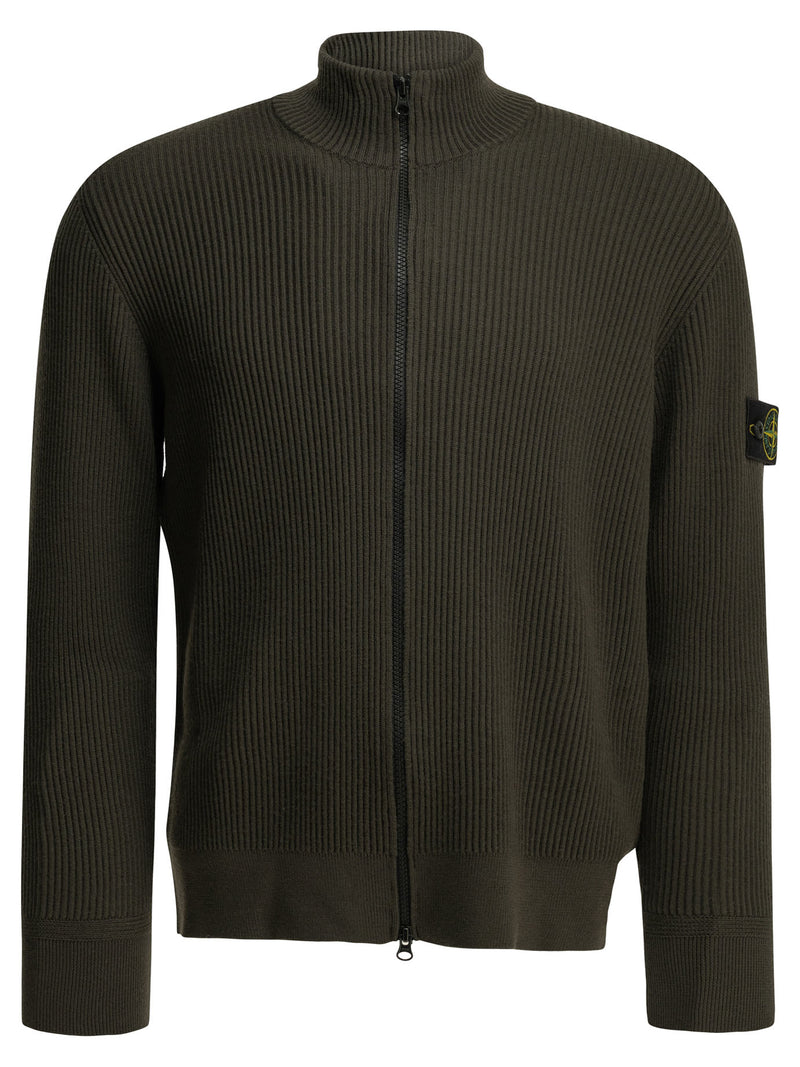 Stone Island Stone Island Full Rib Zip-up Sweater Grey - World Class Fashion