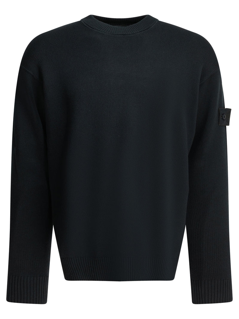 Stone Island Stone Island Cotton Cashmere Crewneck Sweater Blue - World Class Fashion