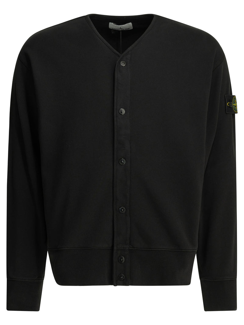 Stone Island Stone Island Men's Black Cotton Cardigan - World Class Fashion