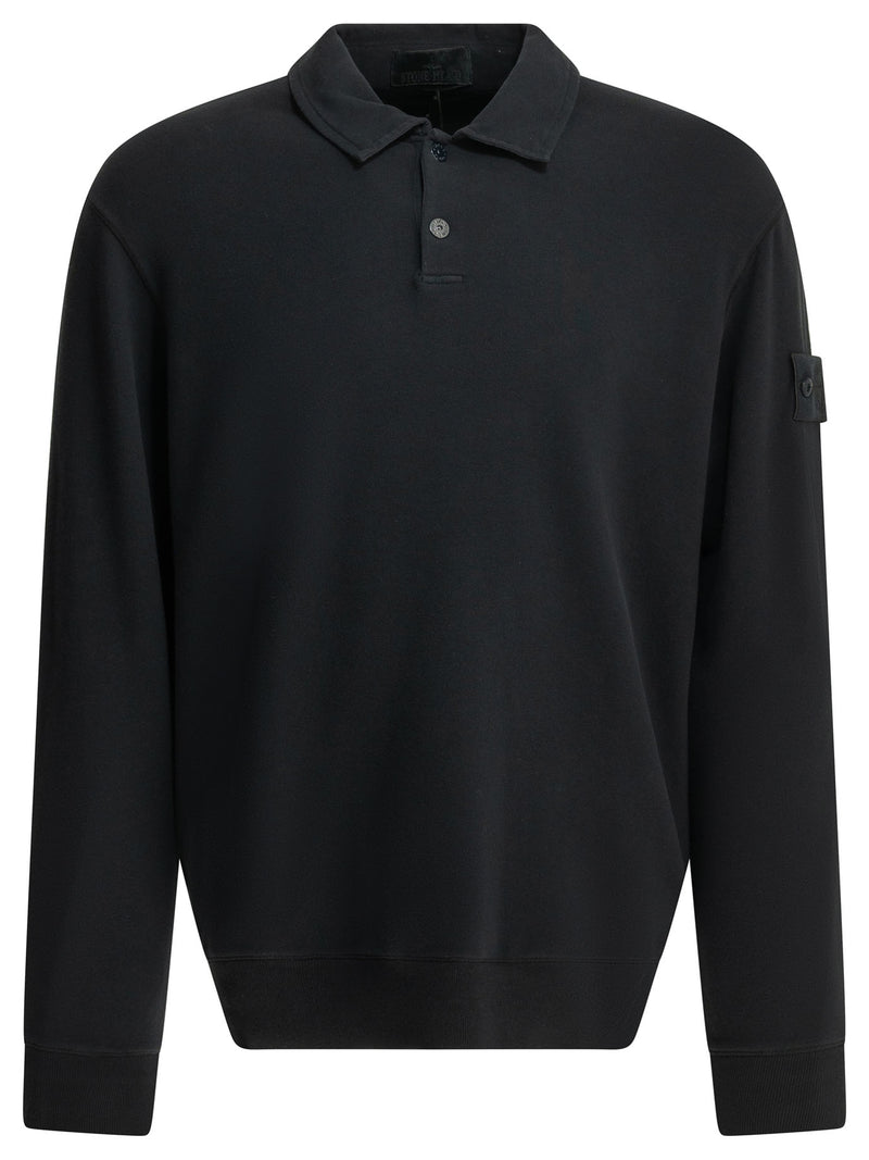 Stone Island Stone Island Ghost Polo Collar Sweatshirt Blue - World Class Fashion