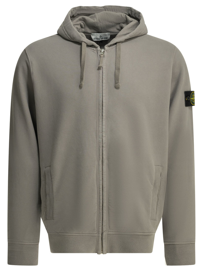 Stone Island Stone Island Hooded Zip Sweatshirt Grey Men - World Class Fashion