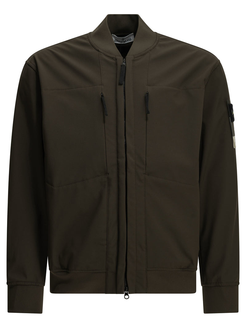 Stone Island Stone Island Soft Shell Bomber Jacket Green - World Class Fashion