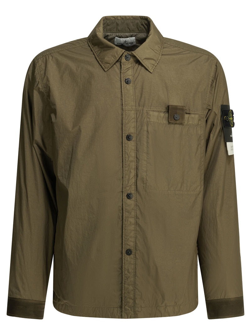 Stone Island Stone Island Crinkle Reps Ny Overshirt Jacket Green - World Class Fashion