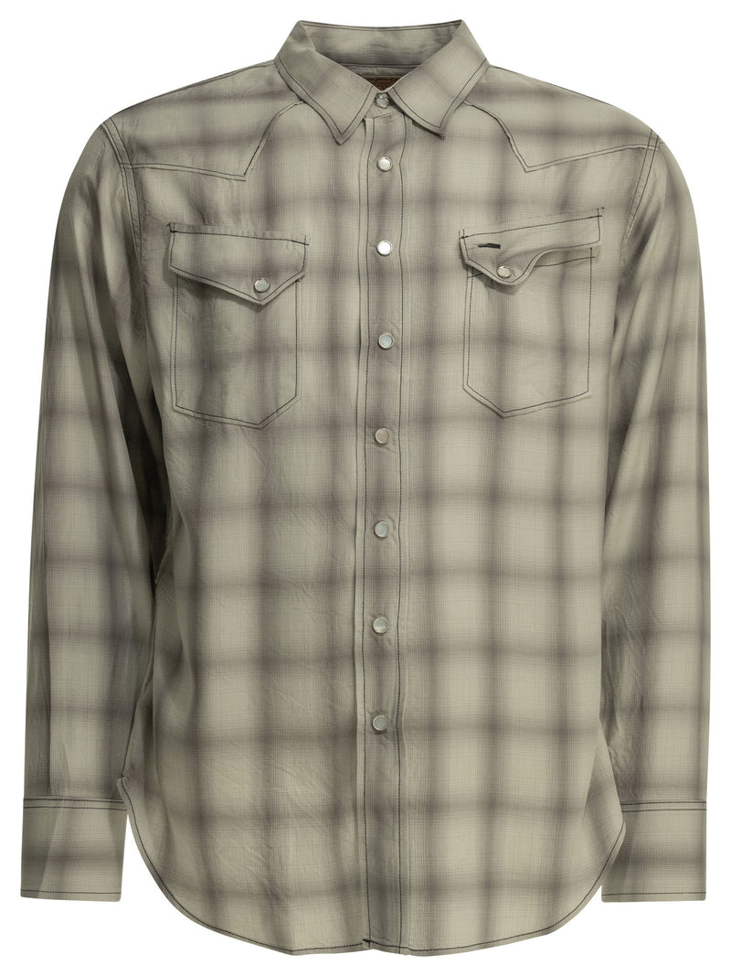 Sugar Cane Sugar Cane Plaid Shirt Grey Men - World Class Fashion