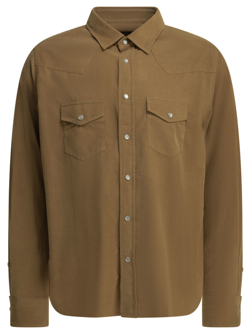 Tom Ford Tom Ford Corduroy Western Shirt Beige Men - World Class Fashion