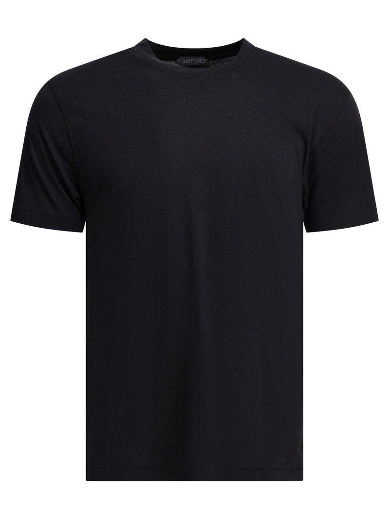 Tom Ford Tom Ford Lyocell Round-neck T-shirt Black Men - World Class Fashion