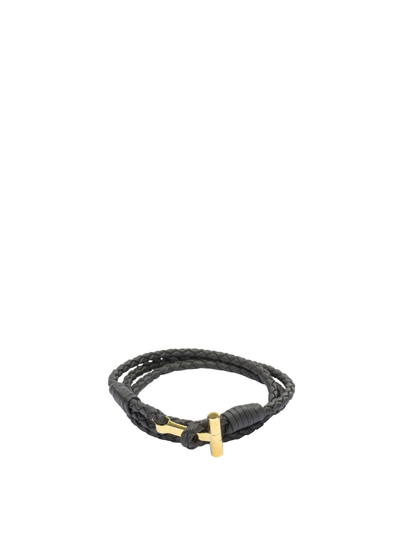 Tom Ford Tom Ford Braided Leather Bracelet - World Class Fashion