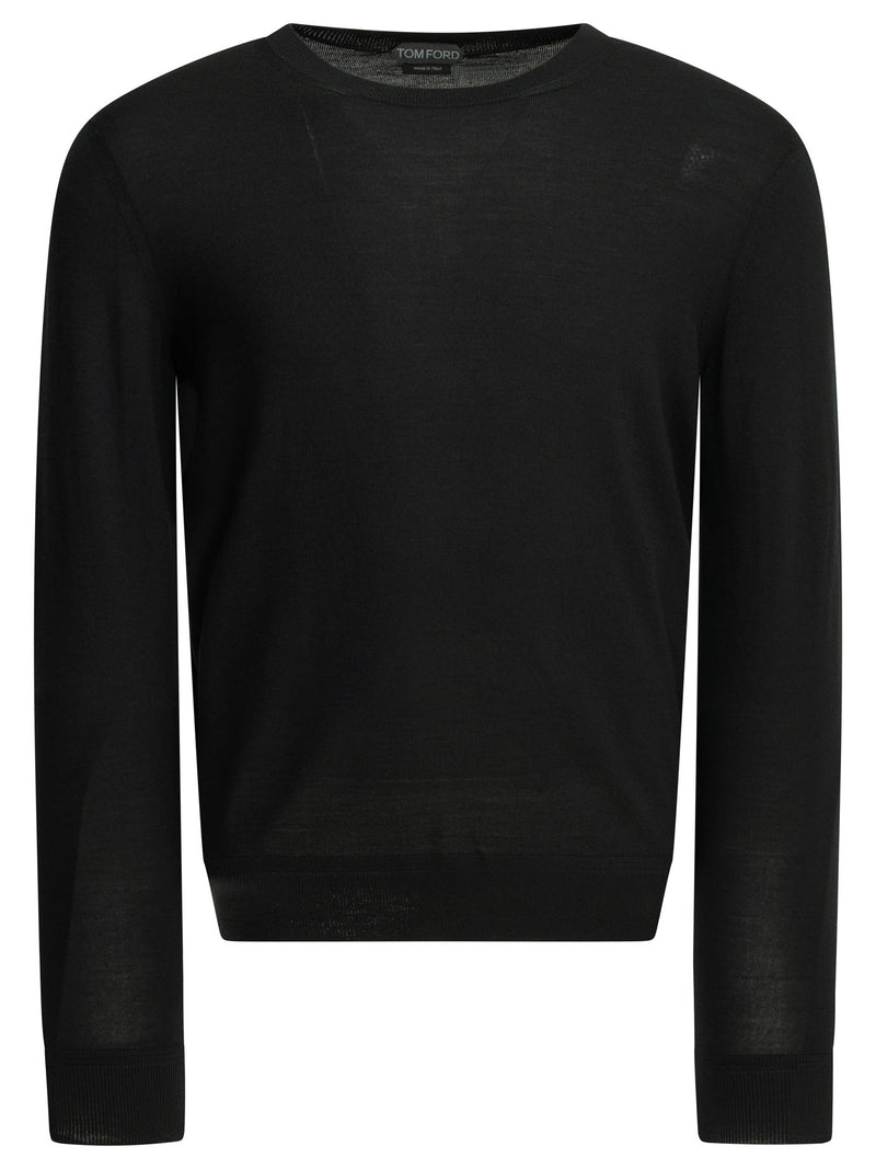 Tom Ford Suéter de lana con cuello redondo Tom Ford negro para hombre - World Class Fashion