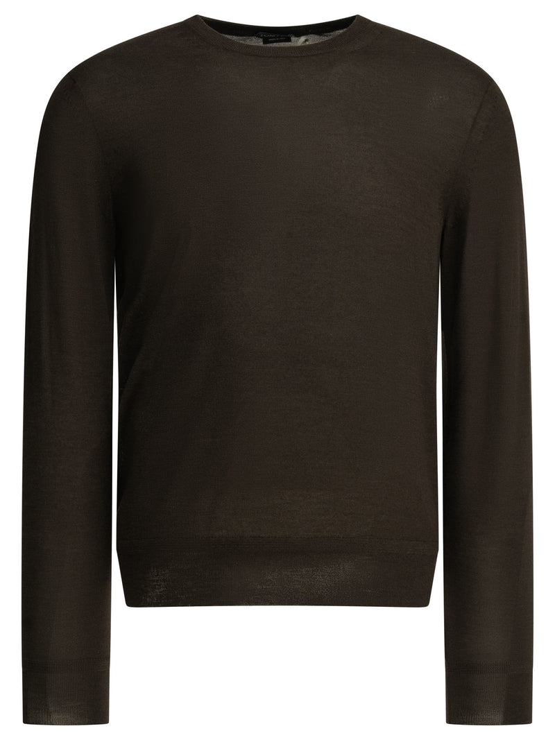 Tom Ford Tom Ford Cashmere Silk Crew-neck Sweater Brown - World Class Fashion