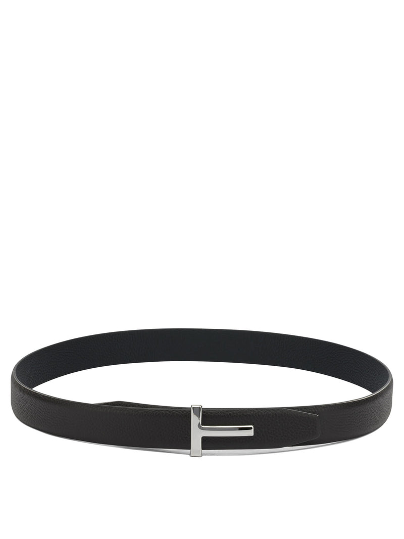 Tom Ford Cinturón Reversible T Icon de Tom Ford Negro - World Class Fashion