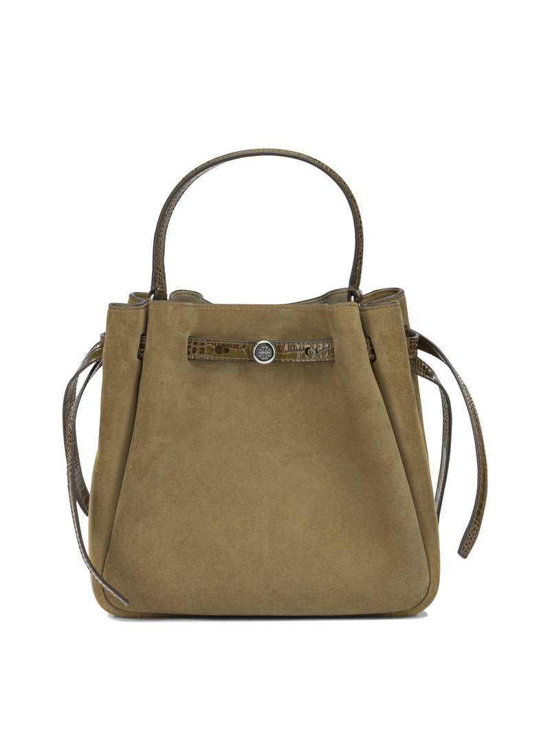 Tory Burch Tory Burch Cow Suede Handbag Beige - World Class Fashion