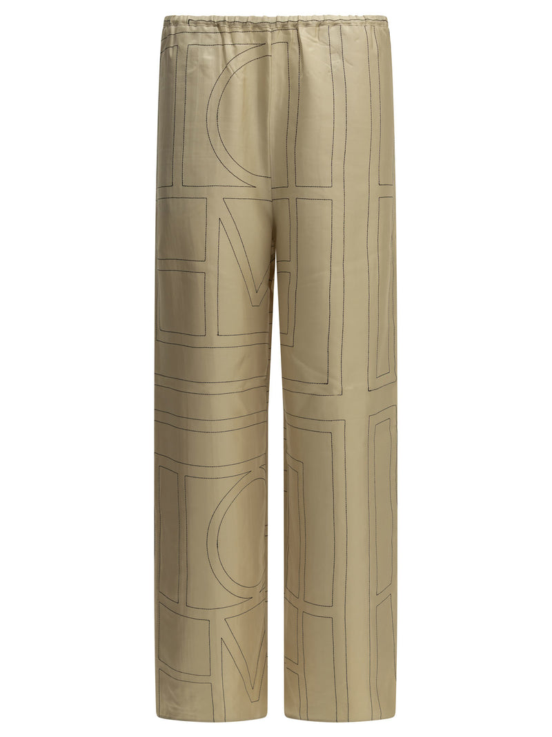 Toteme Toteme Monogram Casual Pants Beige Women - World Class Fashion