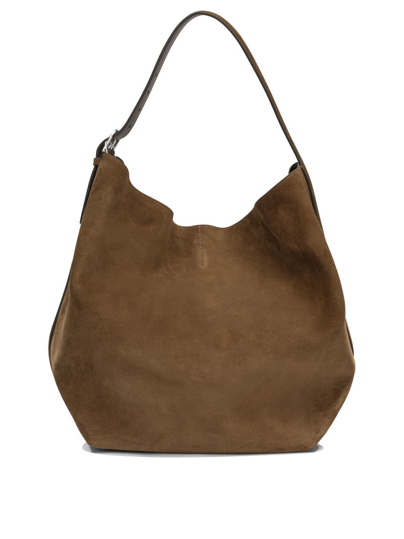 Toteme Bolso de hombro mediano de ante Toteme marrón - World Class Fashion