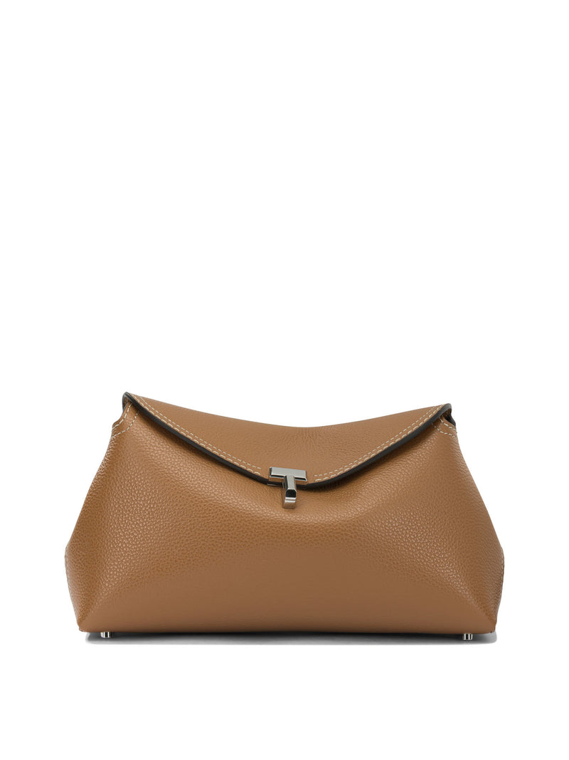 Toteme Bolso clutch T-lock Toteme marrón para mujer - World Class Fashion