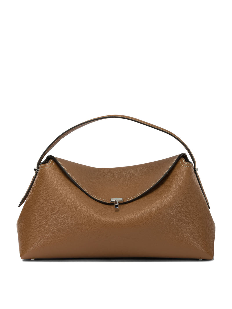 Toteme Bolso de mano mediano Toteme T-lock, color marrón - World Class Fashion