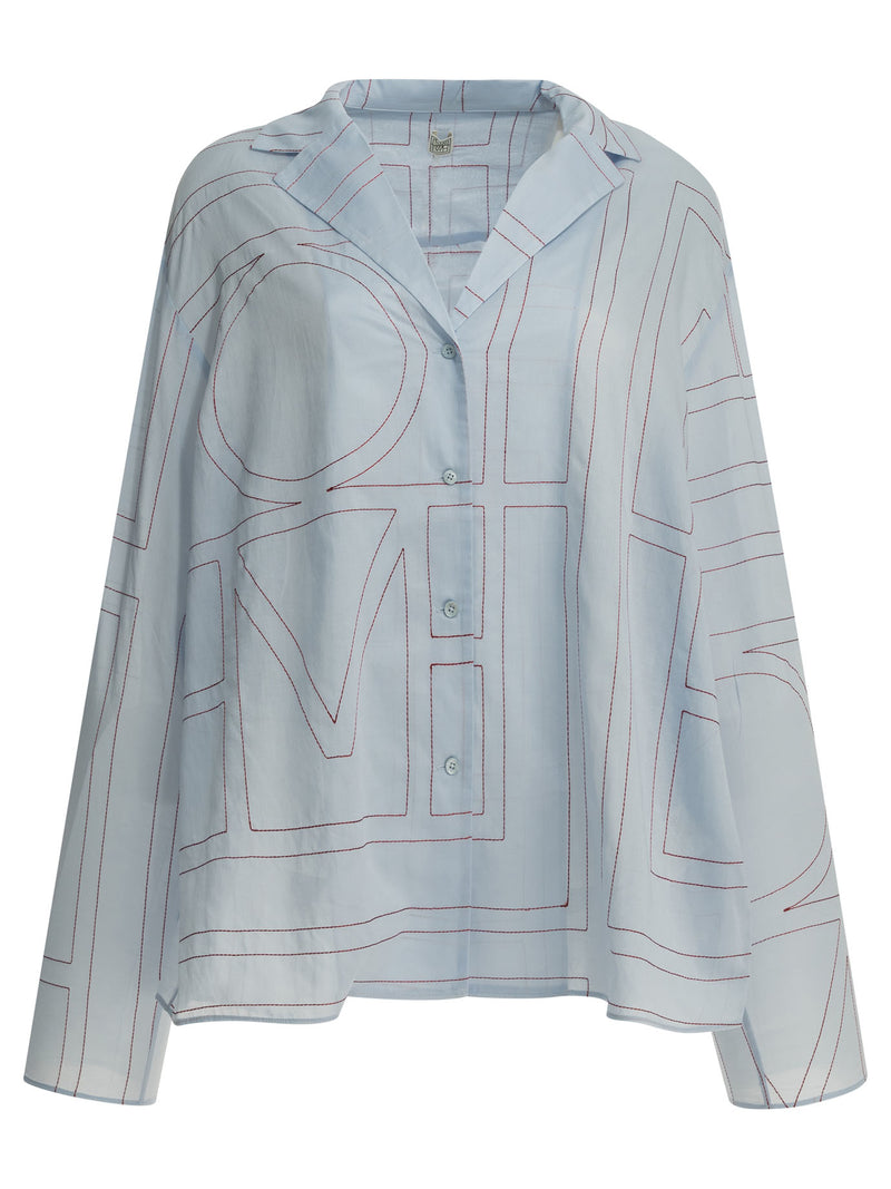 Toteme Toteme Monogram Casual Shirt Light Blue - World Class Fashion