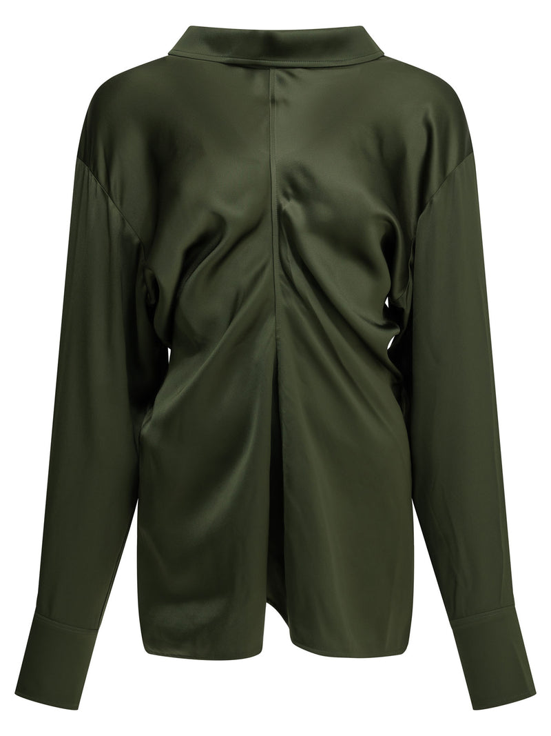 Toteme Toteme Slouch Blouse Dark Green - World Class Fashion