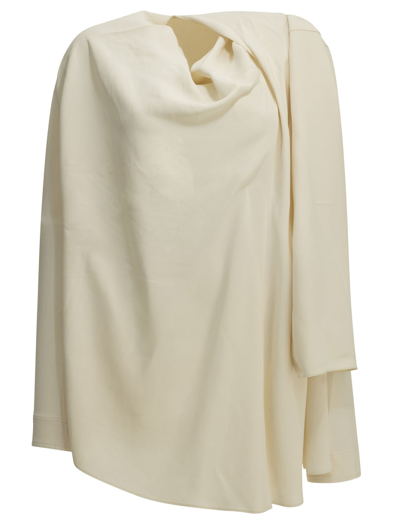 Toteme Toteme Blouse with Scarf Neckline White - World Class Fashion