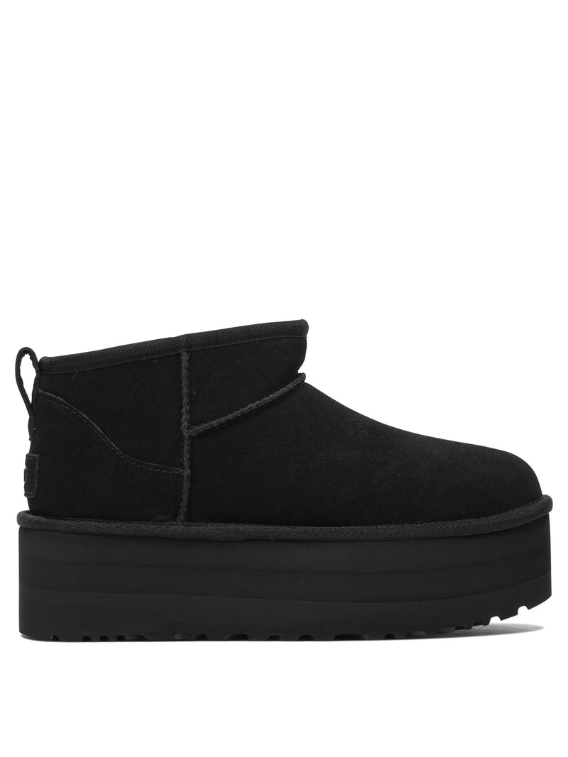 Ugg Ugg Classic Ultra Mini Platform Ankle Boots Black - World Class Fashion