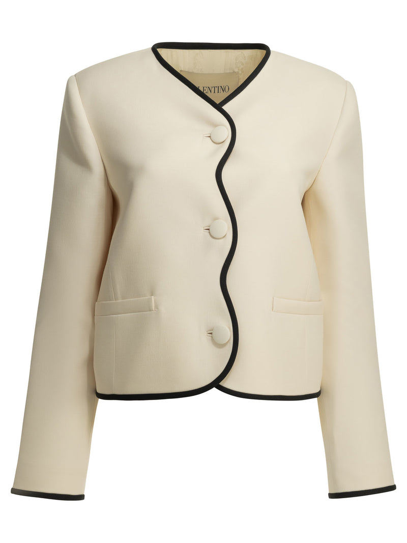 Valentino Valentino Crepe Couture Americana Blanca para Mujer - World Class Fashion