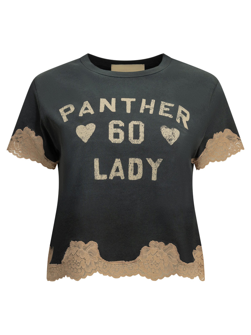 Valentino Valentino Panther Lady Crew-neck T-shirt Black - World Class Fashion