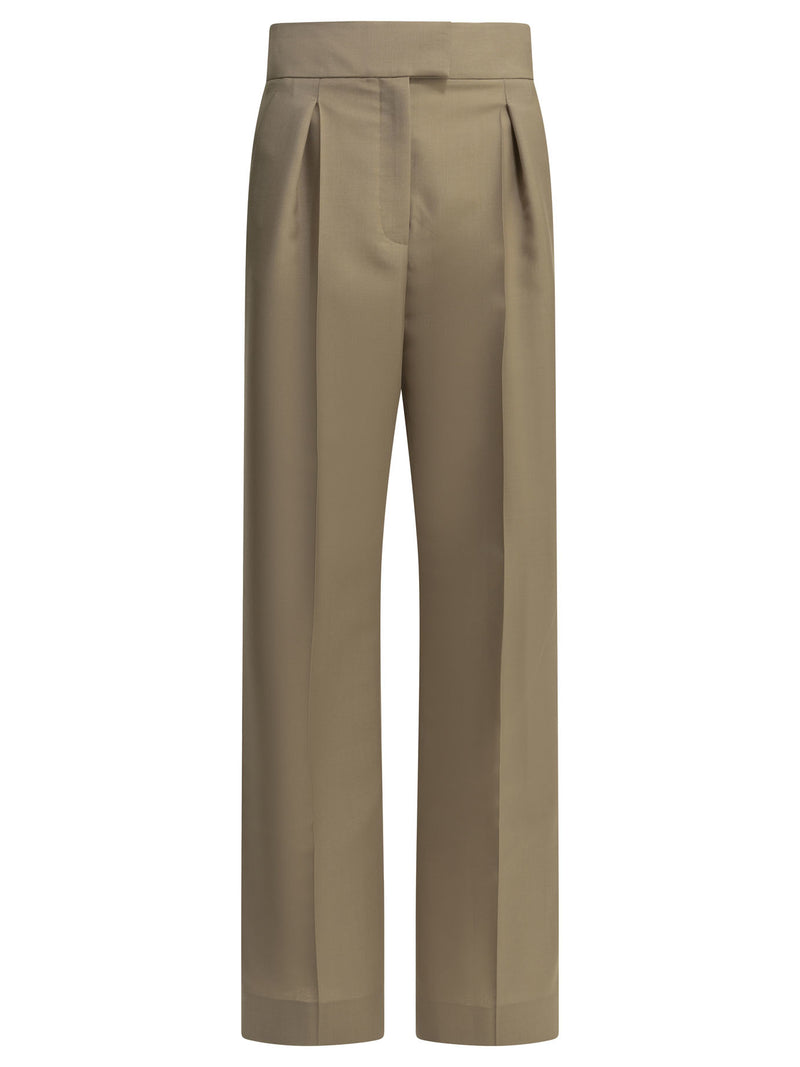 Valentino Pantalones Valentino de Mohair a Medida Color Beige - World Class Fashion