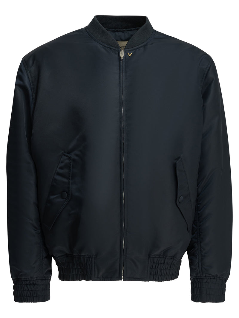 Valentino Valentino Vgold Bomber Jacket Blue - World Class Fashion