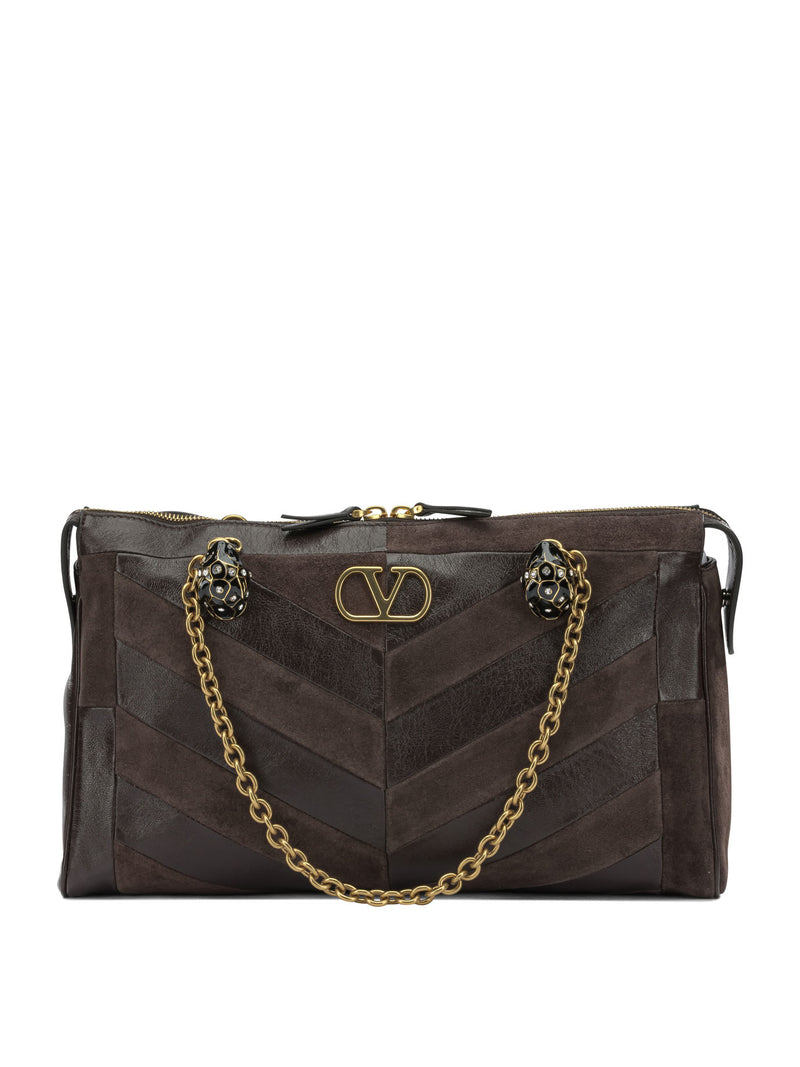 Valentino Garavani Valentino Garavani Panthea Medium Shoulder Bag Brown - World Class Fashion
