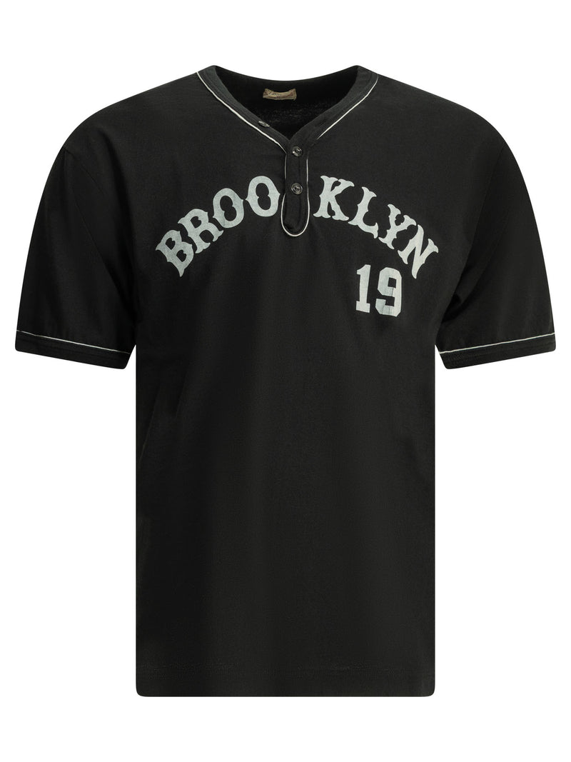 Whitesville Whitesville Brooklyn 19' Baseball Henley T-shirt Black - World Class Fashion