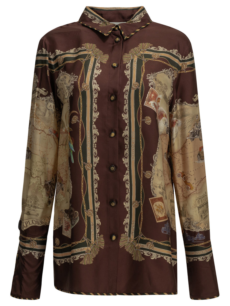 Zimmermann Zimmermann Valiant Casual Shirt Bordeaux - World Class Fashion